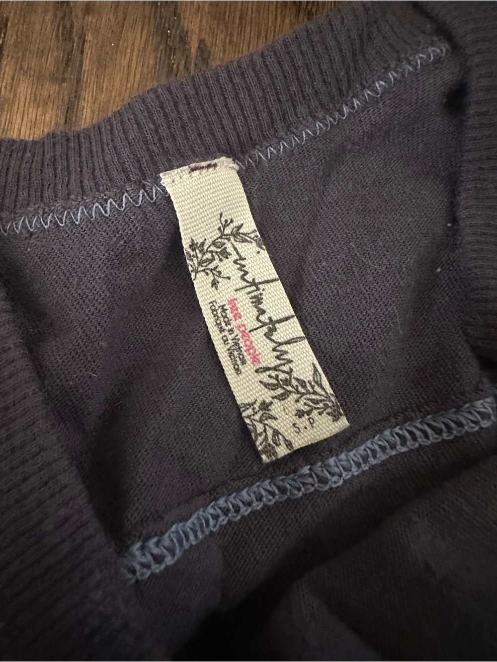 Free People Navy Blue Ribbed Romper Pajama - Picture 3 of 7